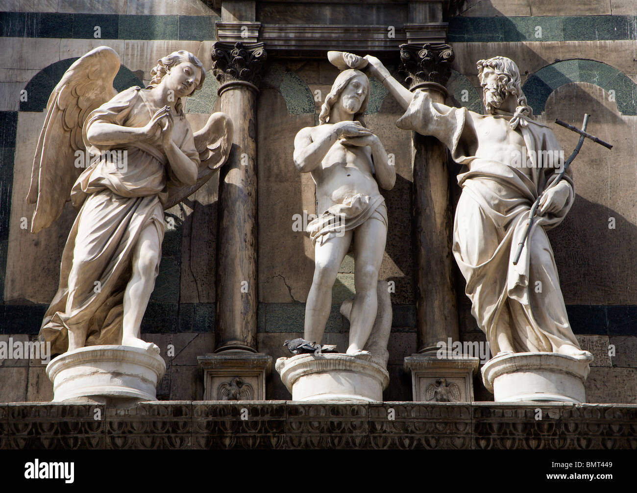 Le baptême du Christ - statue de Florence - baptistère de st. John Banque D'Images