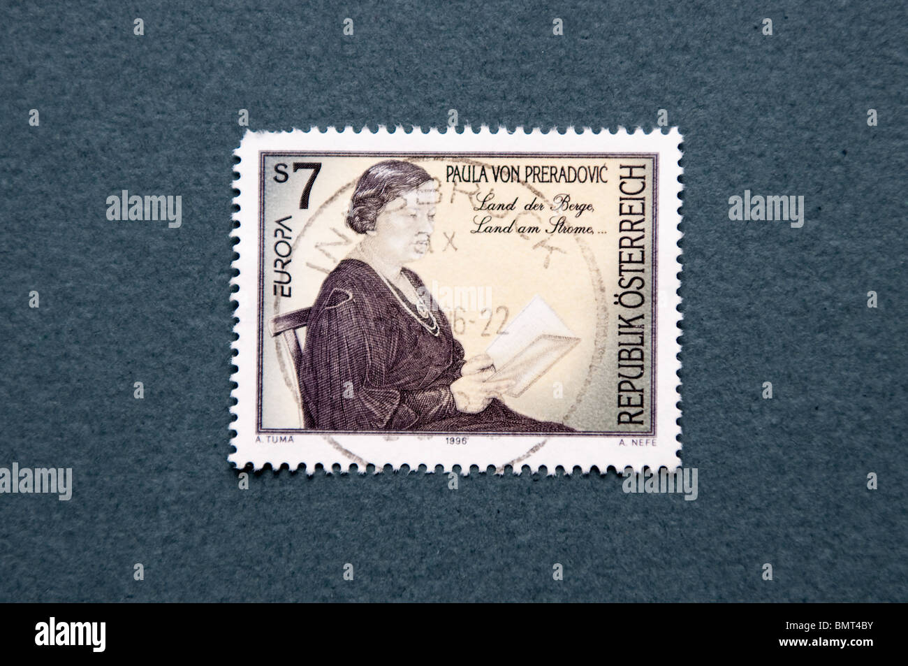 Paula Preradović, croate et l'écrivain autrichien et le narrateur, dans un tampon. Banque D'Images