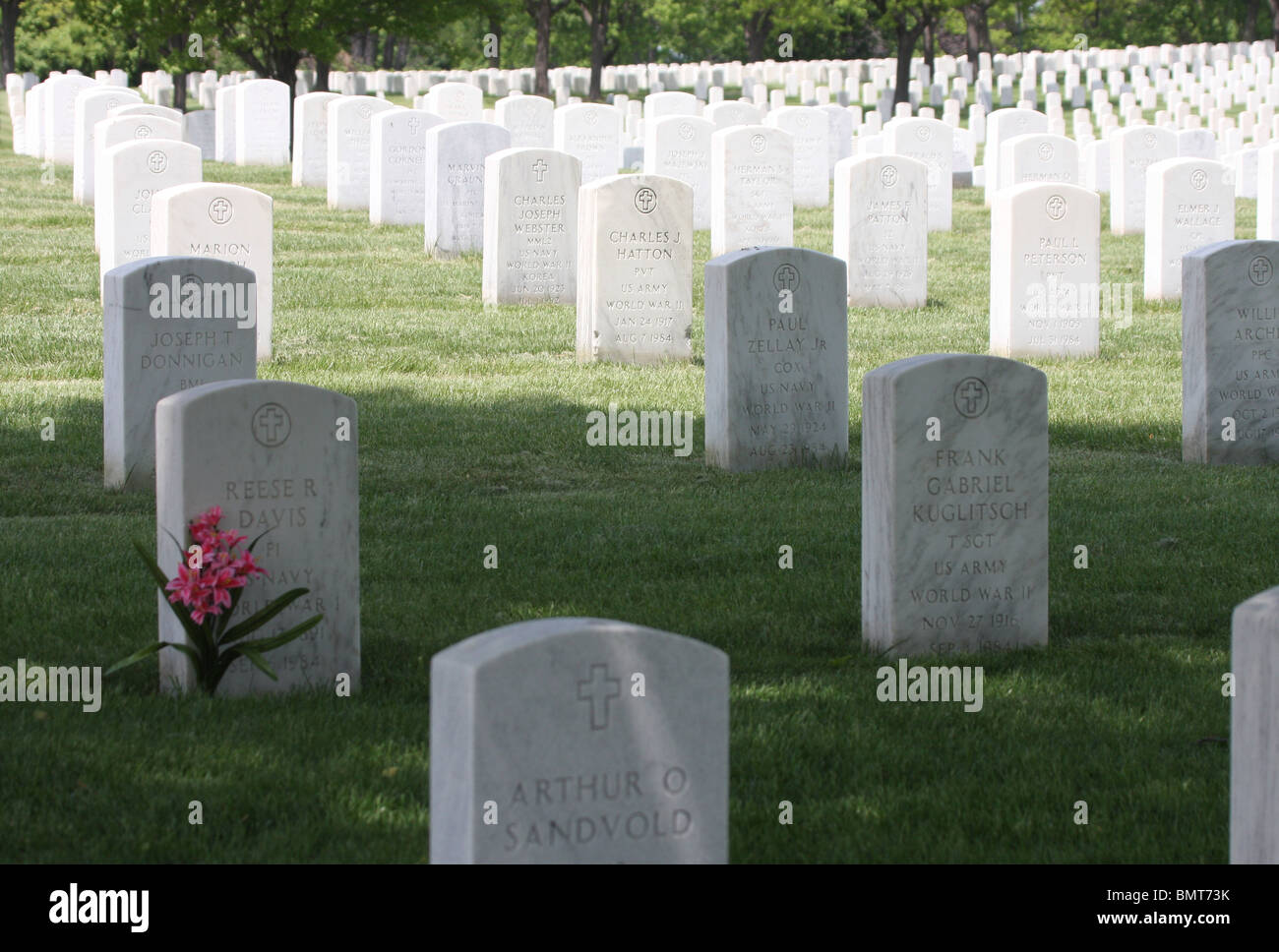 Pierre tombale Arthur Sandvold marqueur au cimetière national de bois au  centre médical va de Zablocki Milwaukee Wisconsin Photo Stock - Alamy