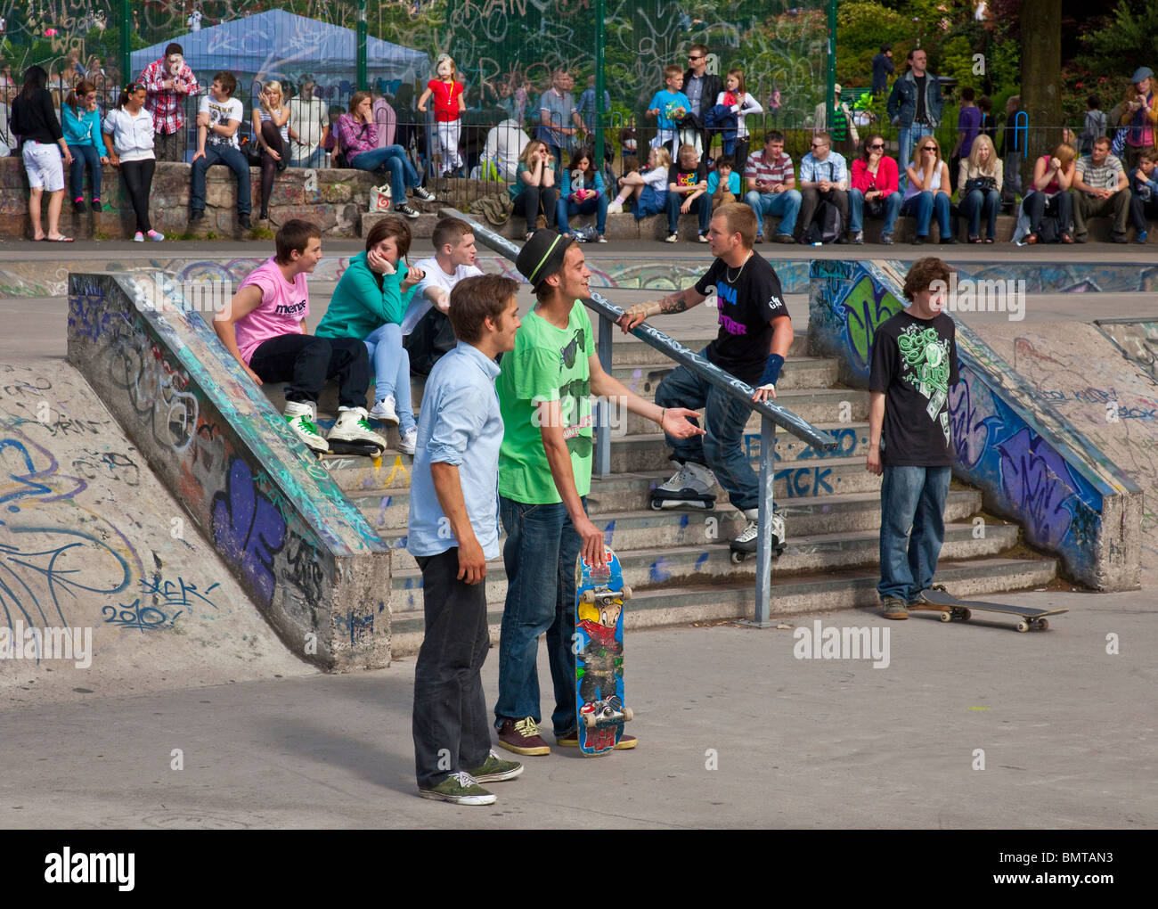 Skate Park de Glasgow dans le parc Kelvingrove. Banque D'Images