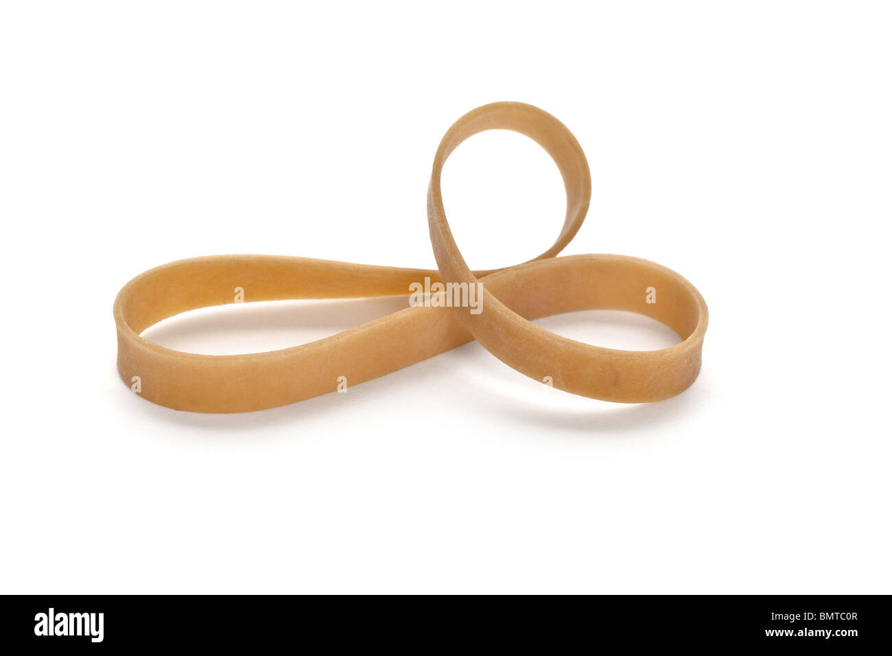Bande en caoutchouc avec fond blanc Banque D'Images