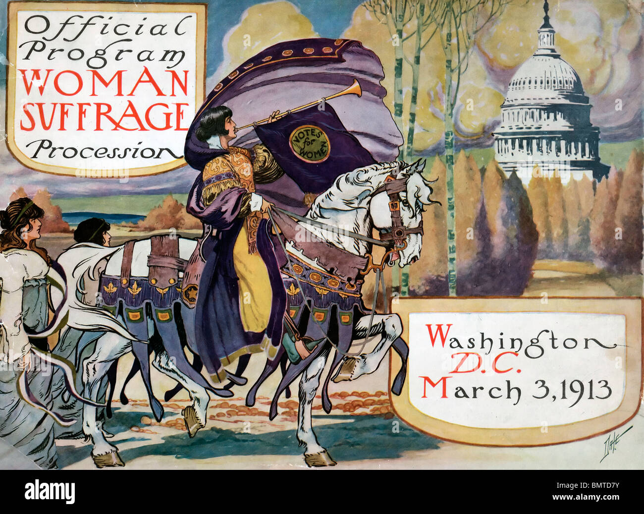 Programme officiel - Woman Suffrage universel procession, Washington, D.C., le 3 mars 1913 Banque D'Images