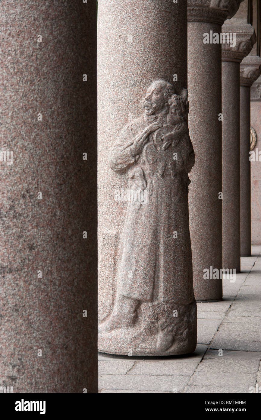 Colonnes à l'Hôtel de Ville de Stockholm, Suède Banque D'Images