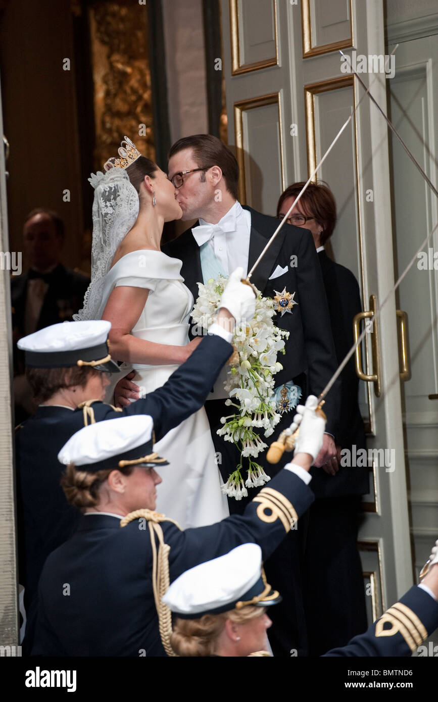 La princesse Victoria de Suède se marie avec son ancien entraîneur personnel Daniel Westling à Stockholm Samedi 19 Juin Banque D'Images