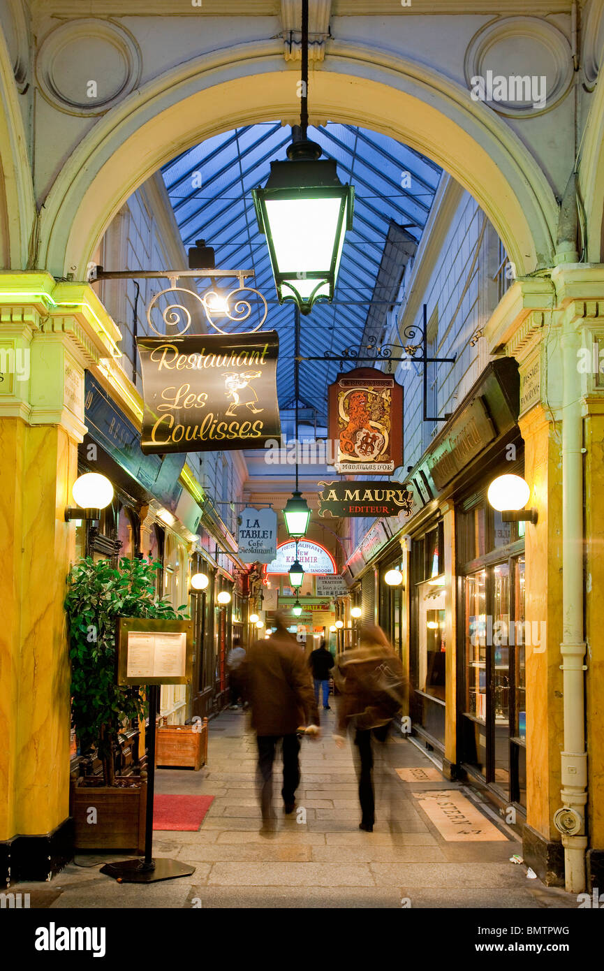 Paris, passages couverts, Passage des Panoramas Banque D'Images