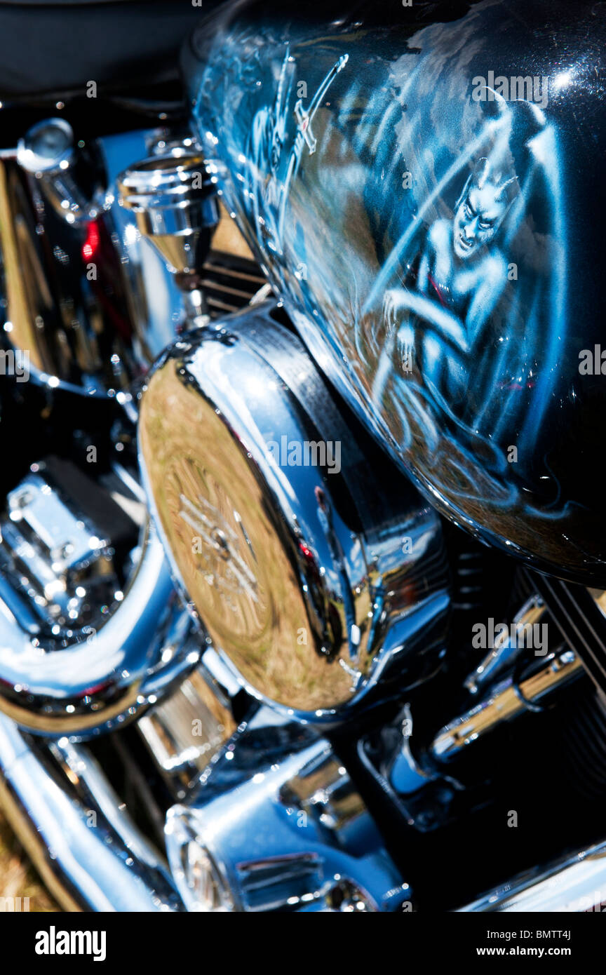 Moto Harley custom bike show à un en Angleterre Banque D'Images