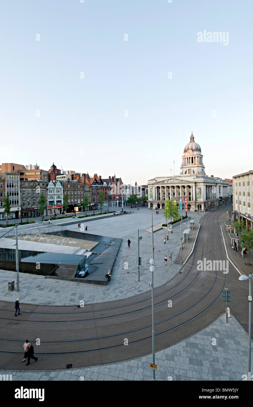 Nottingham Place du marché prises à partir d'un angle élevé sommaire Banque D'Images