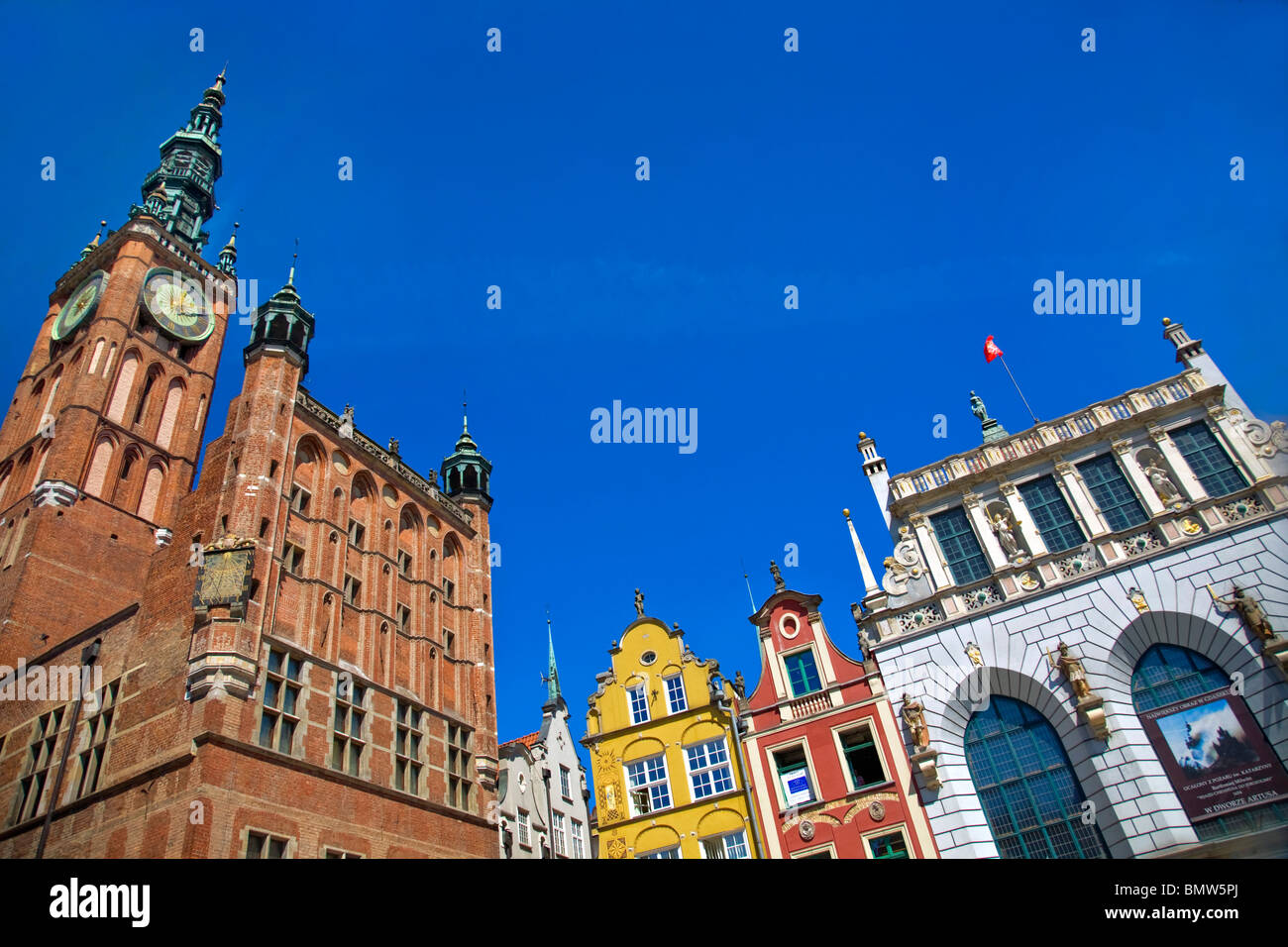 La Cour d'Artus hôtel de ville de la vieille ville de Gdansk Pologne Banque D'Images