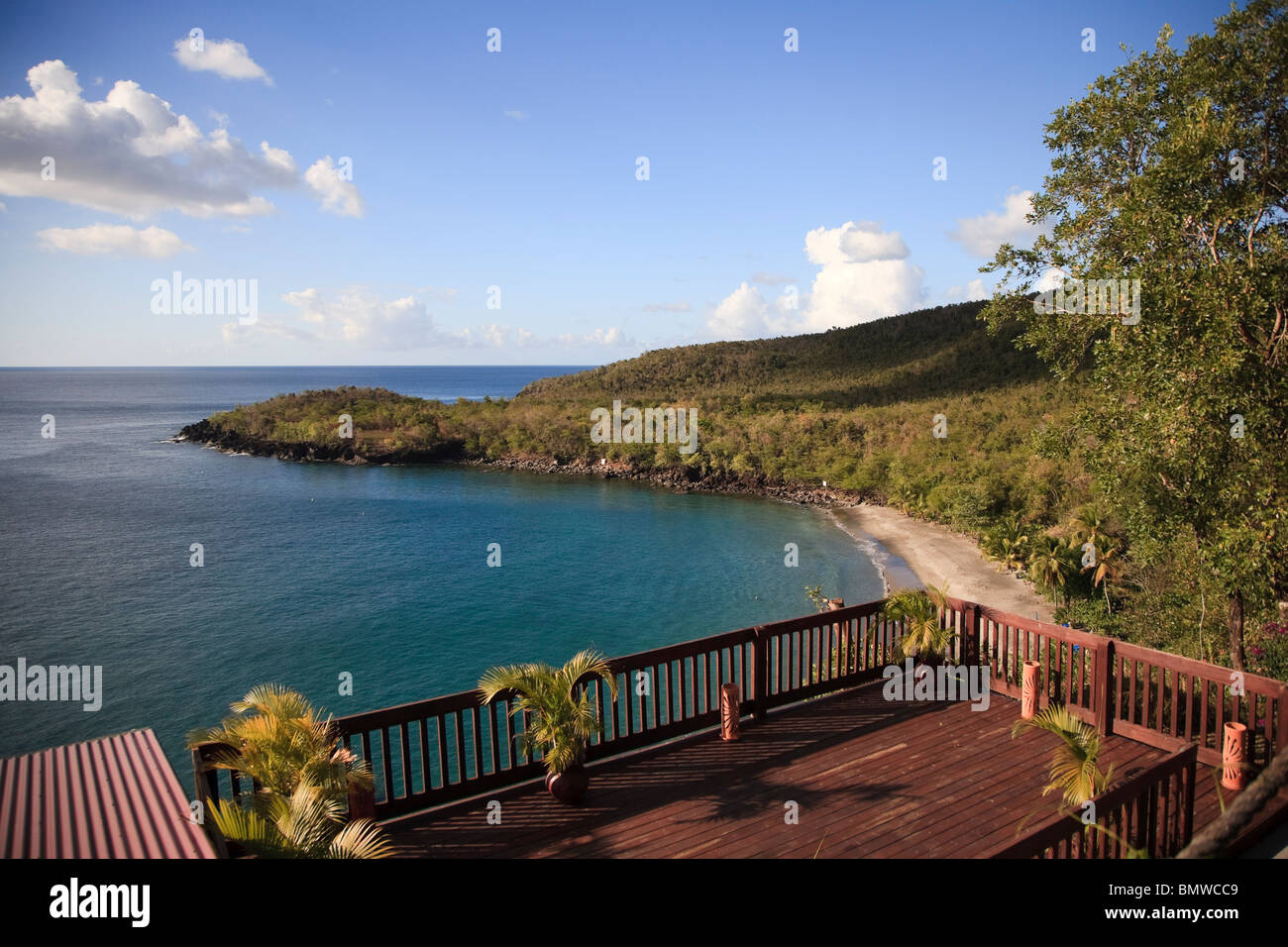 Caraïbes, St Lucia, plage de Anse Cochon, Ti Kaye Resort de Luxe Banque D'Images