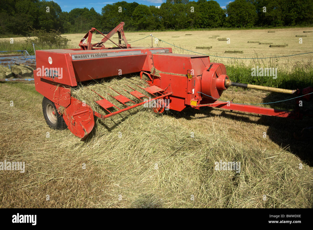 Mise en balles de foin Banque D'Images