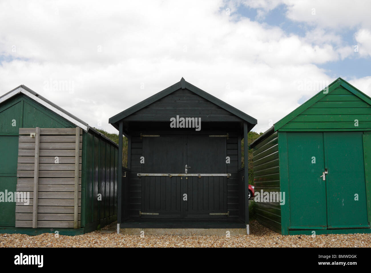 Cabines de plage à Lee-on-Solent, Hampshire, Royaume-Uni Banque D'Images