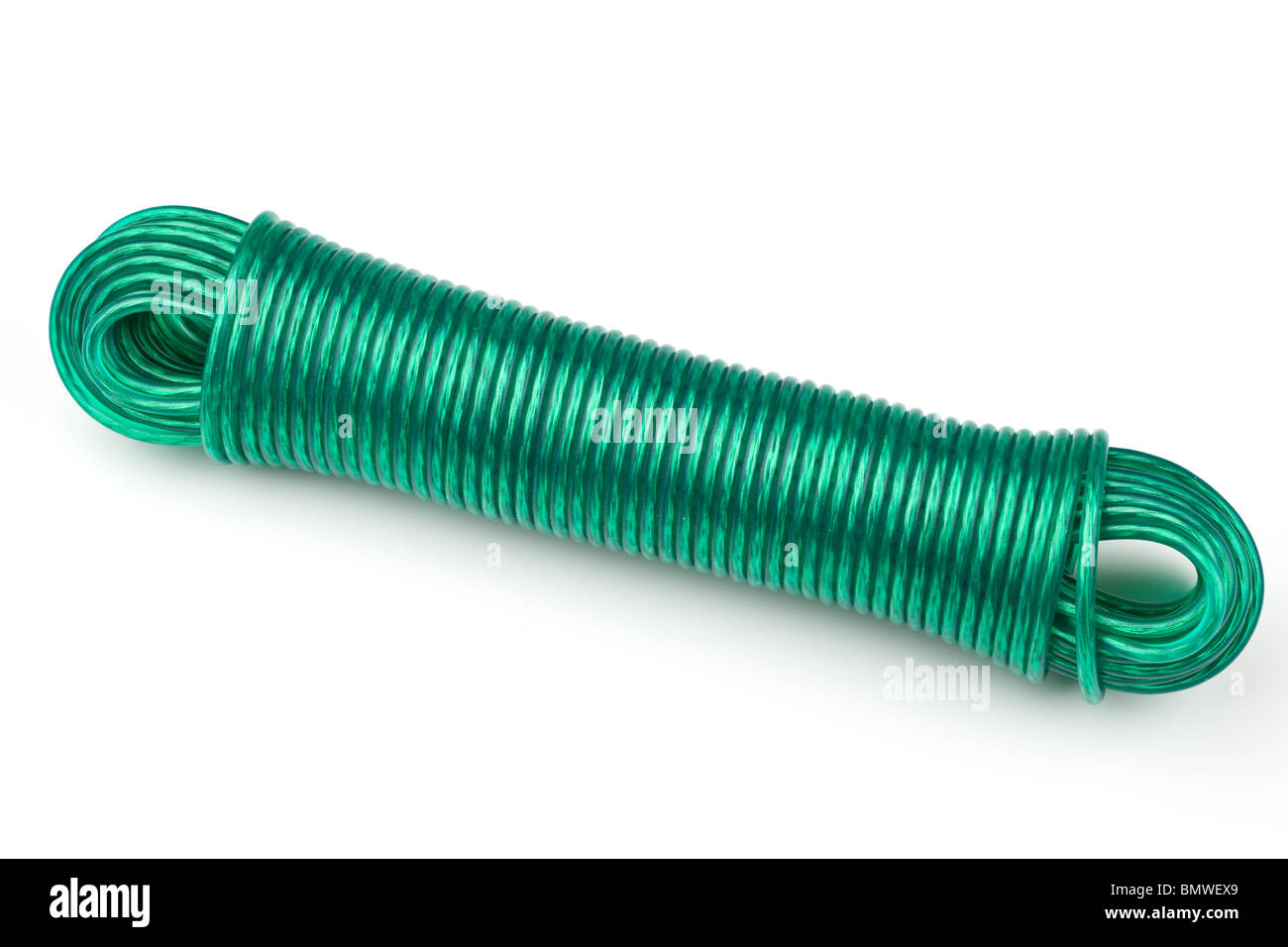 Fil d'acier recouvert de plastique vert Étendoir Banque D'Images