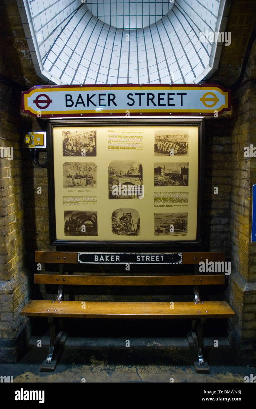 La station de métro Baker Street Marylebone Londres Angleterre Royaume-Uni Europe centrale Banque D'Images