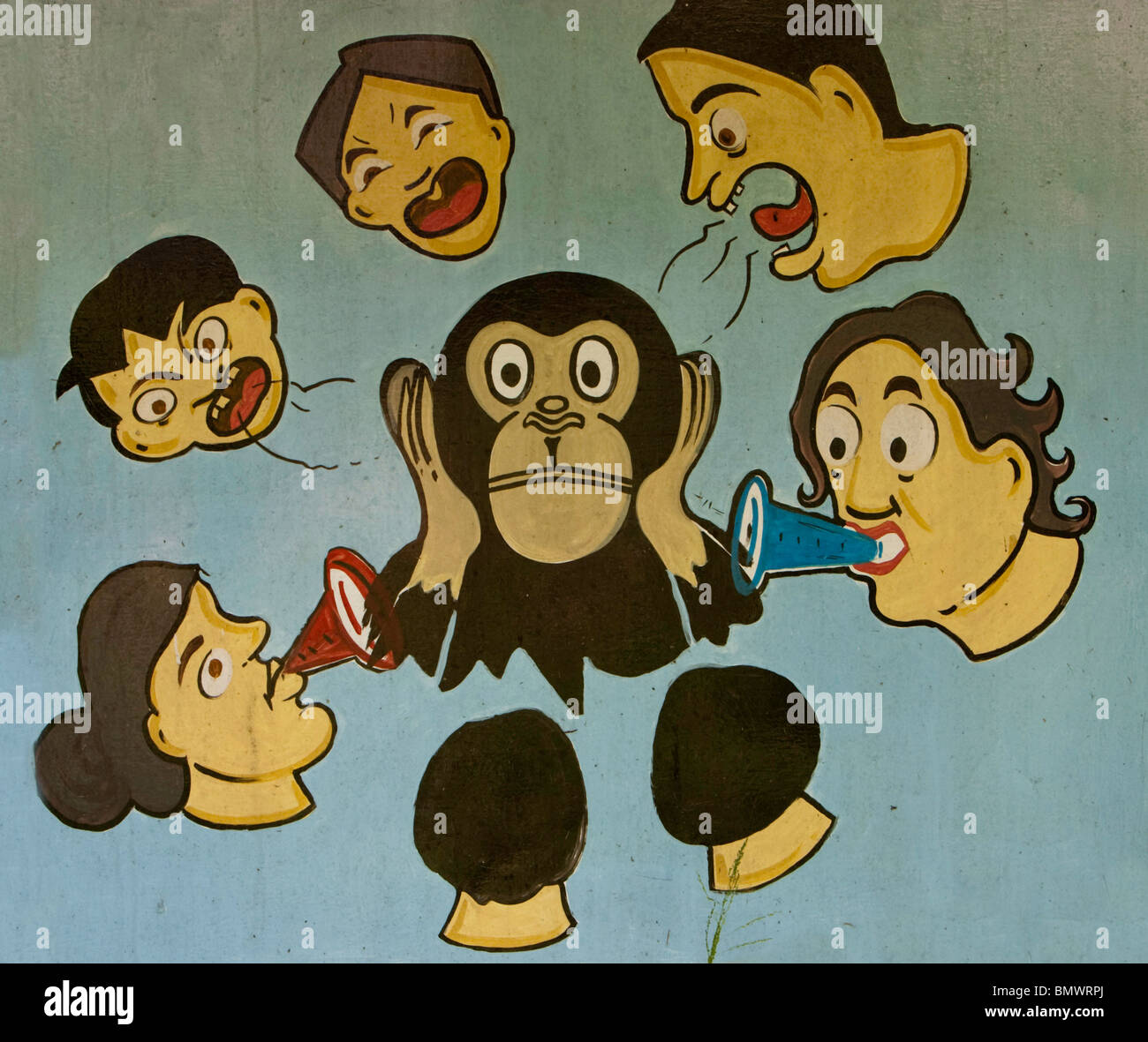 'Ne pas taquiner les animaux de zoo". Un signe à Mysore Zoo, l'Inde. Banque D'Images