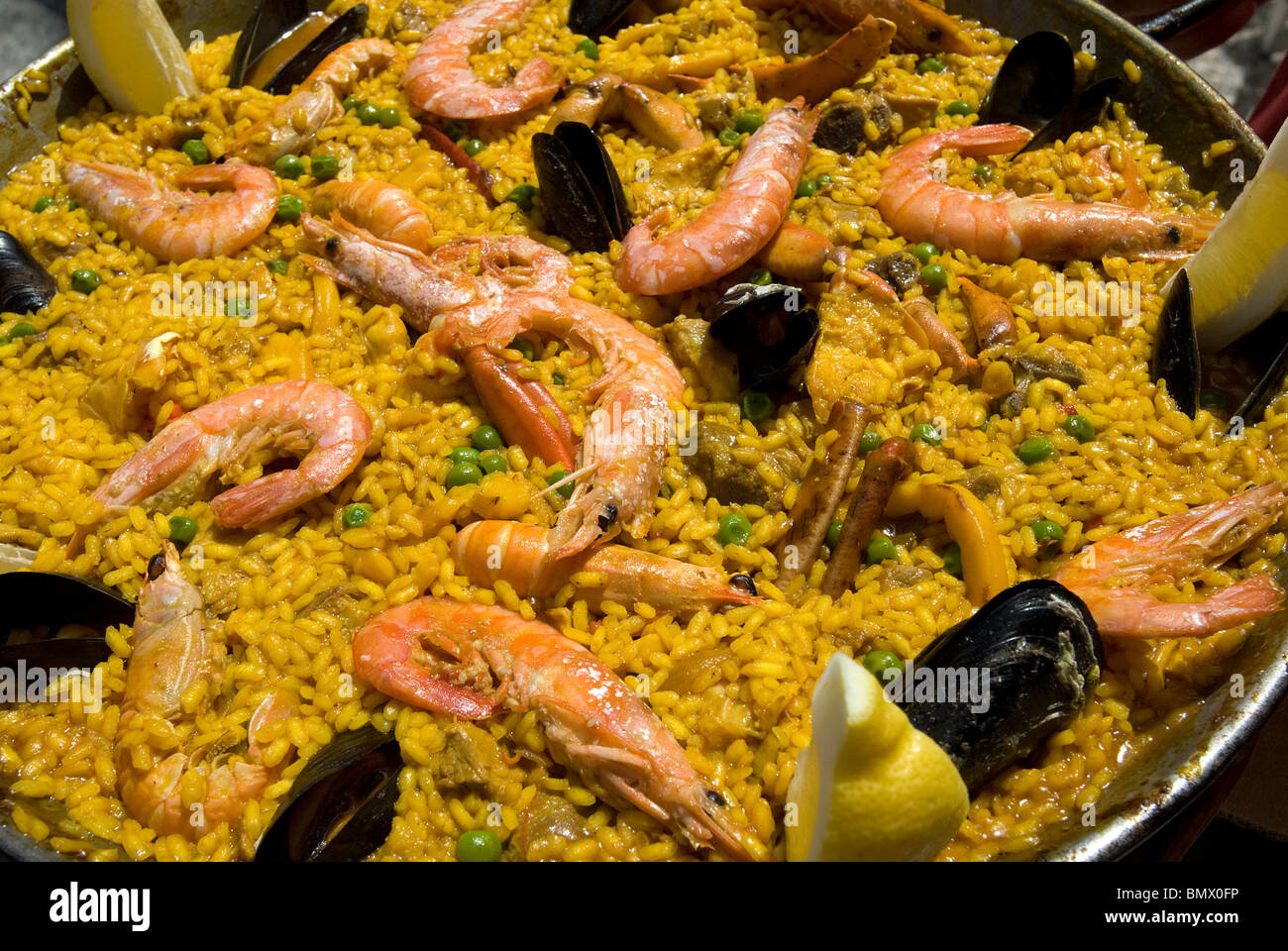 La paella traditionnelle, Minorque, Espagne Banque D'Images