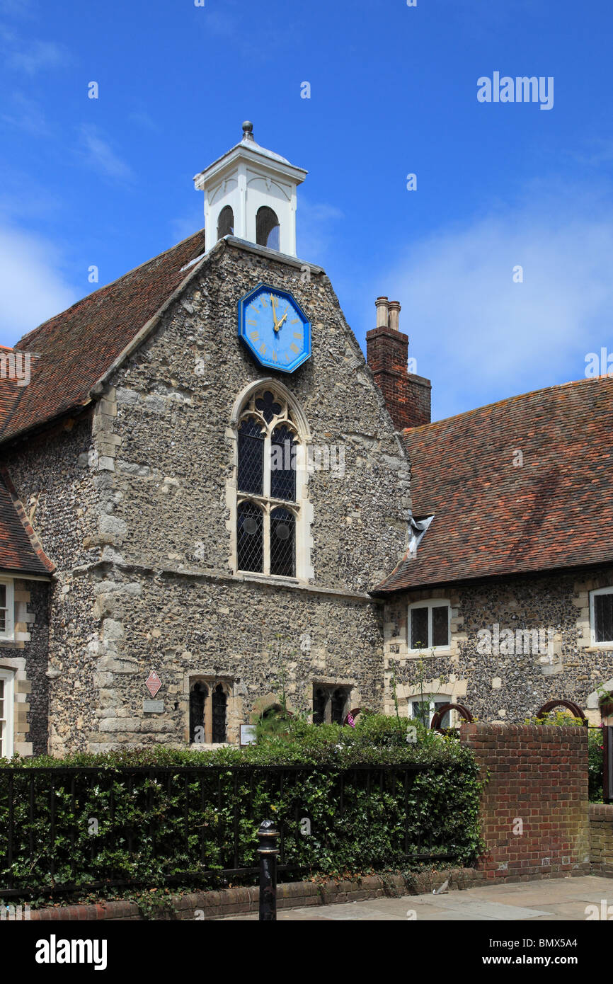 Musée de Canterbury dans la chambre de Lambin construire en 1180, l'hôpital plus tard de pauvres prêtres fondée en 1200, Canterbury Kent UK Banque D'Images