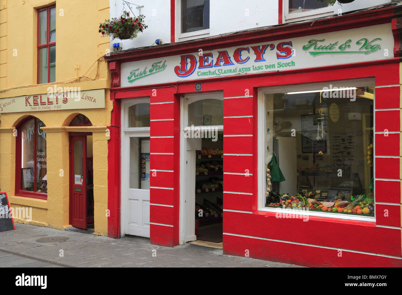 Devantures traditionnel dans la ville de Galway, en République, de l'Irlande. Banque D'Images