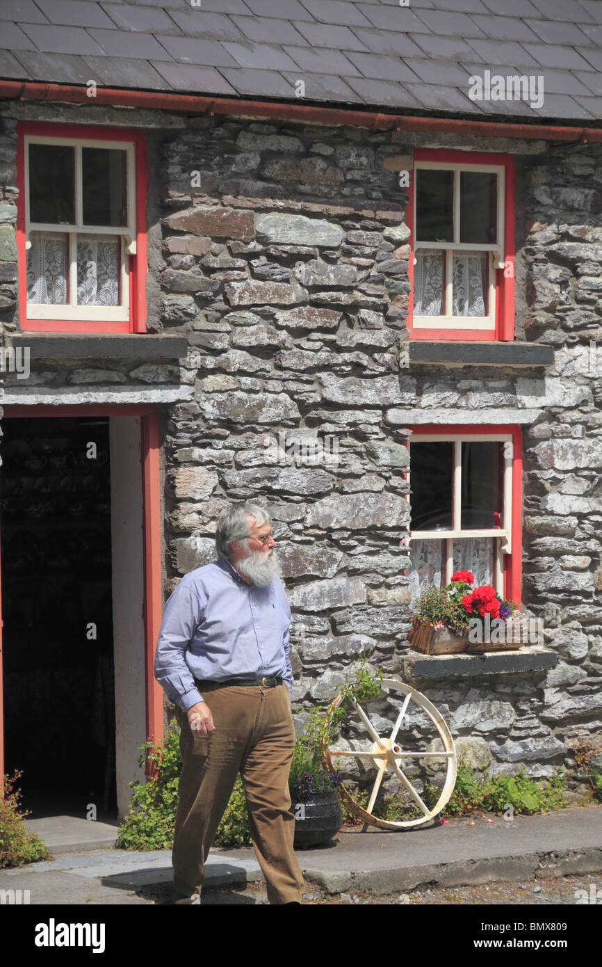 Molly Gallivan's Cottage, dans le comté de Kerry, Rep de l'Irlande. Banque D'Images