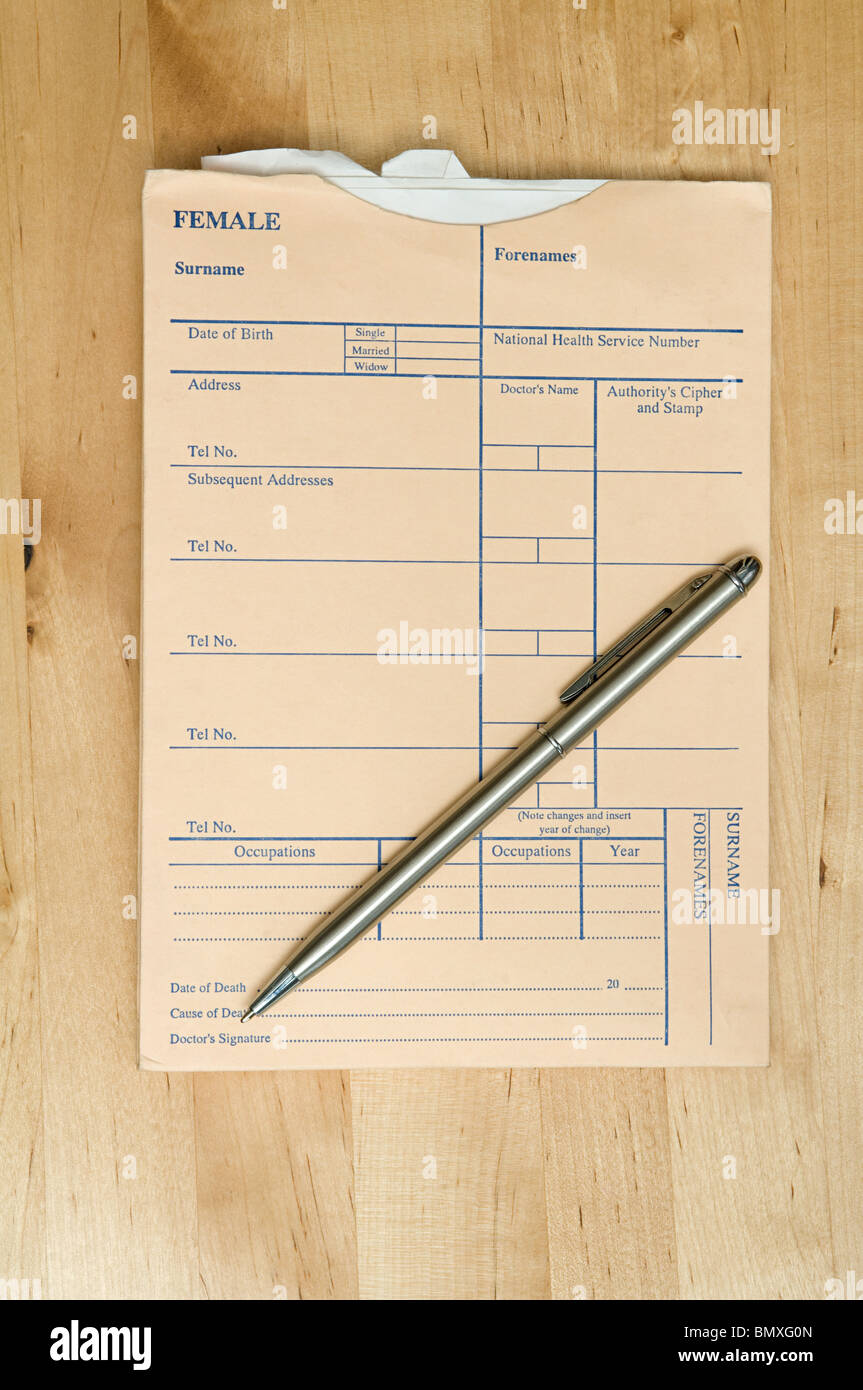 Dossier médical et pen Banque D'Images Dossier médical et pen Banque D'Images