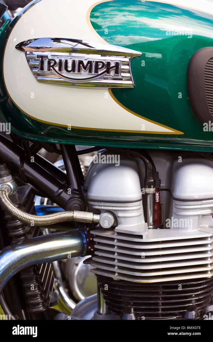 Sur un réservoir de carburant moto Triumph Banque D'Images