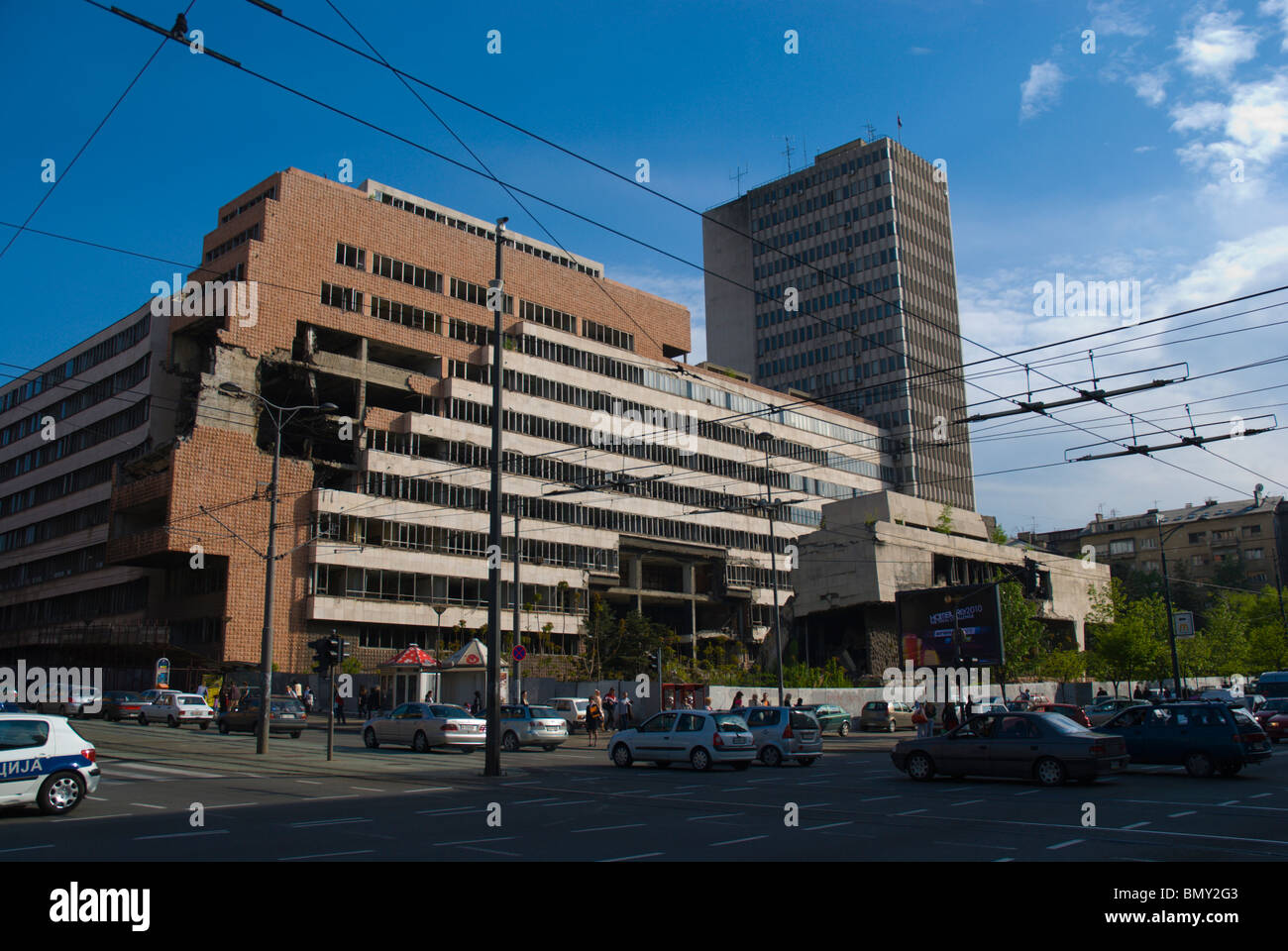 Les édifices gouvernementaux bombardés par l'OTAN en 1999 et laissé intact le centre de Belgrade Serbie Europe Banque D'Images