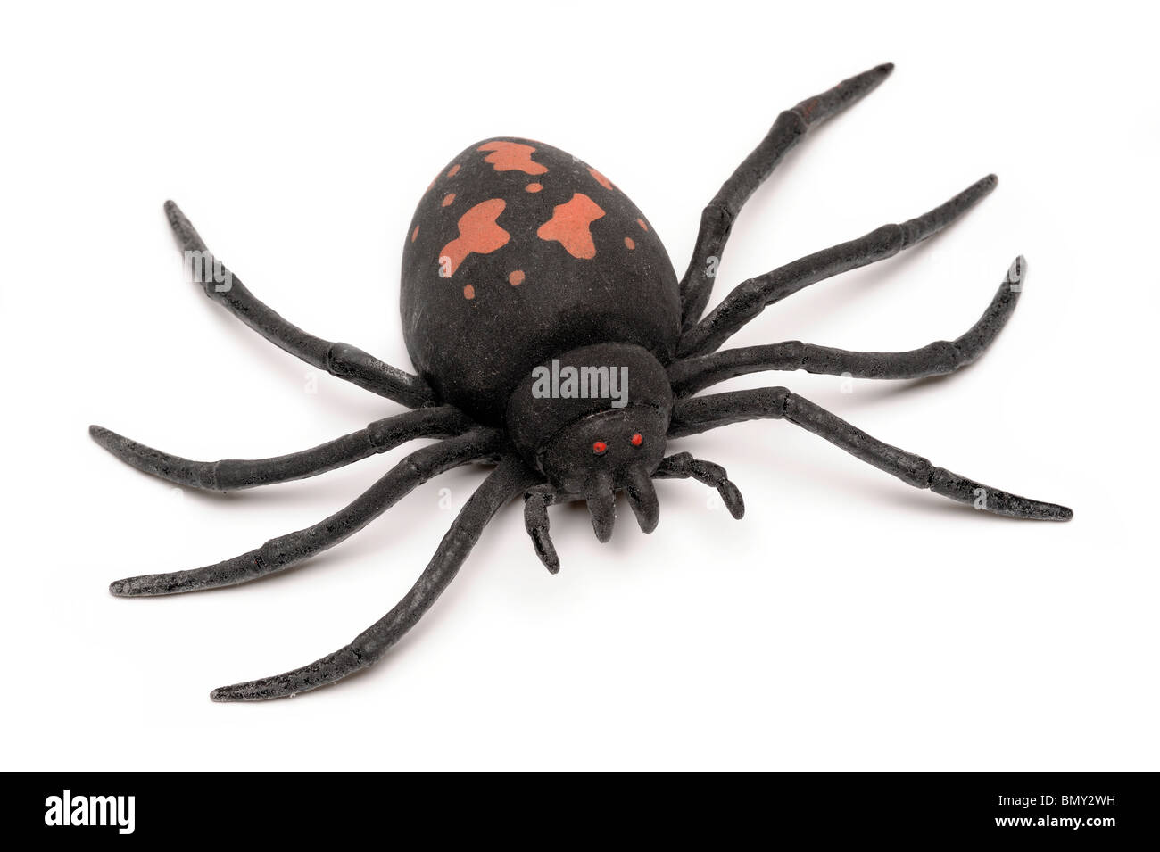 Big Black spider caoutchouc jouet Banque D'Images