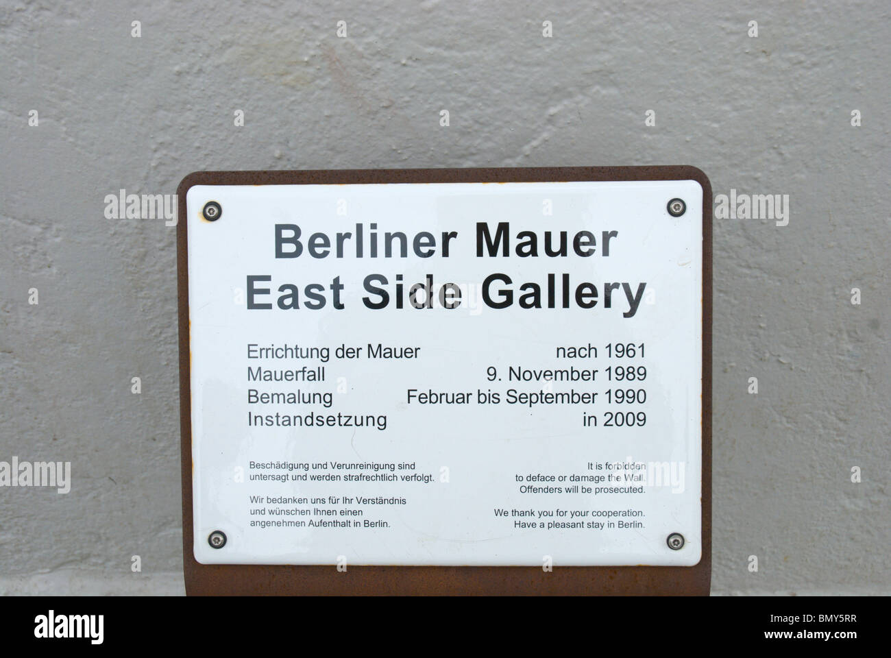 Berliner Mauer, mur de Berlin East Side Gallery Friedrichshain Berlin Allemagne Europe de l'Est Banque D'Images