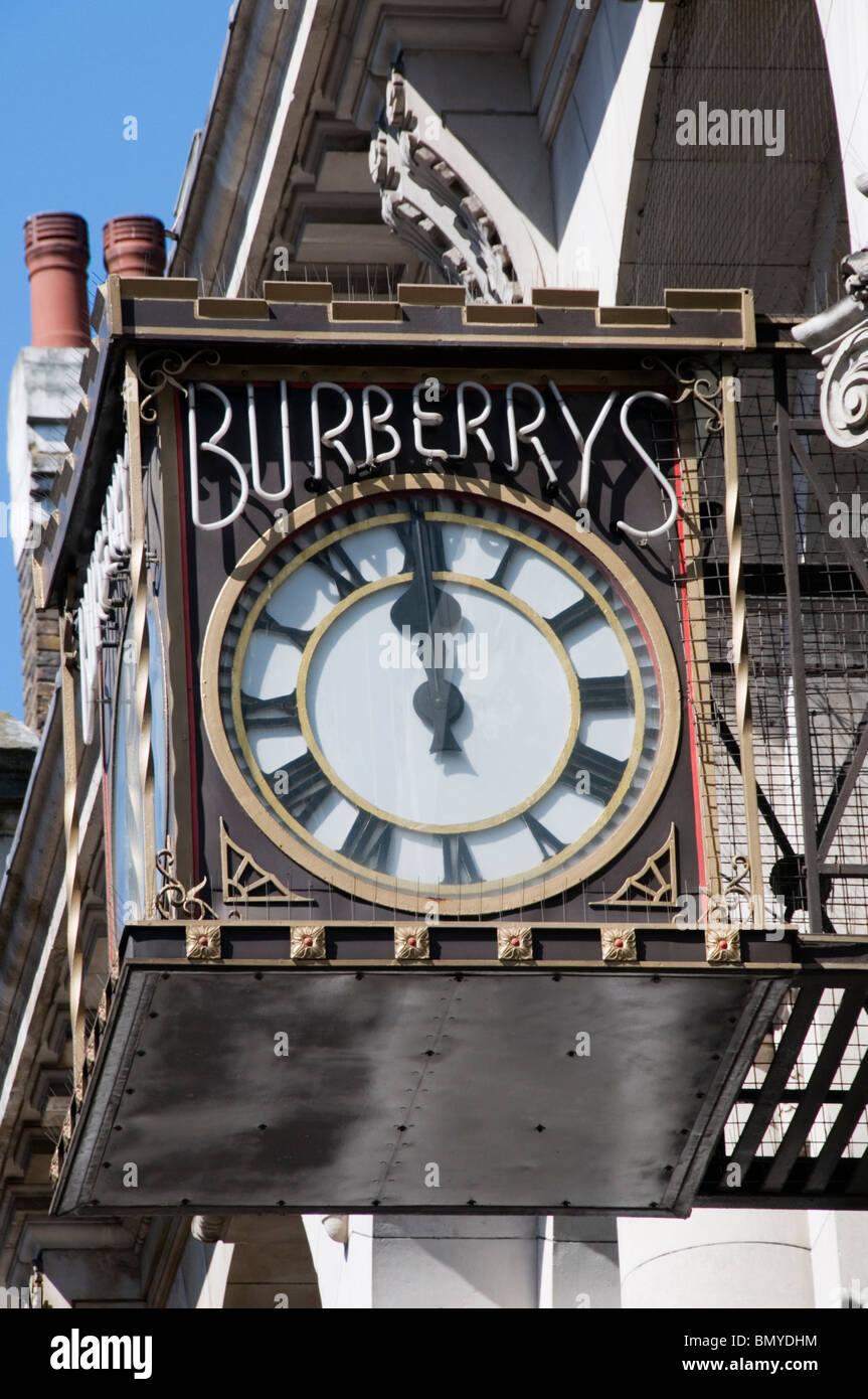 Burberry Haymarket London, dans l'horloge Banque D'Images