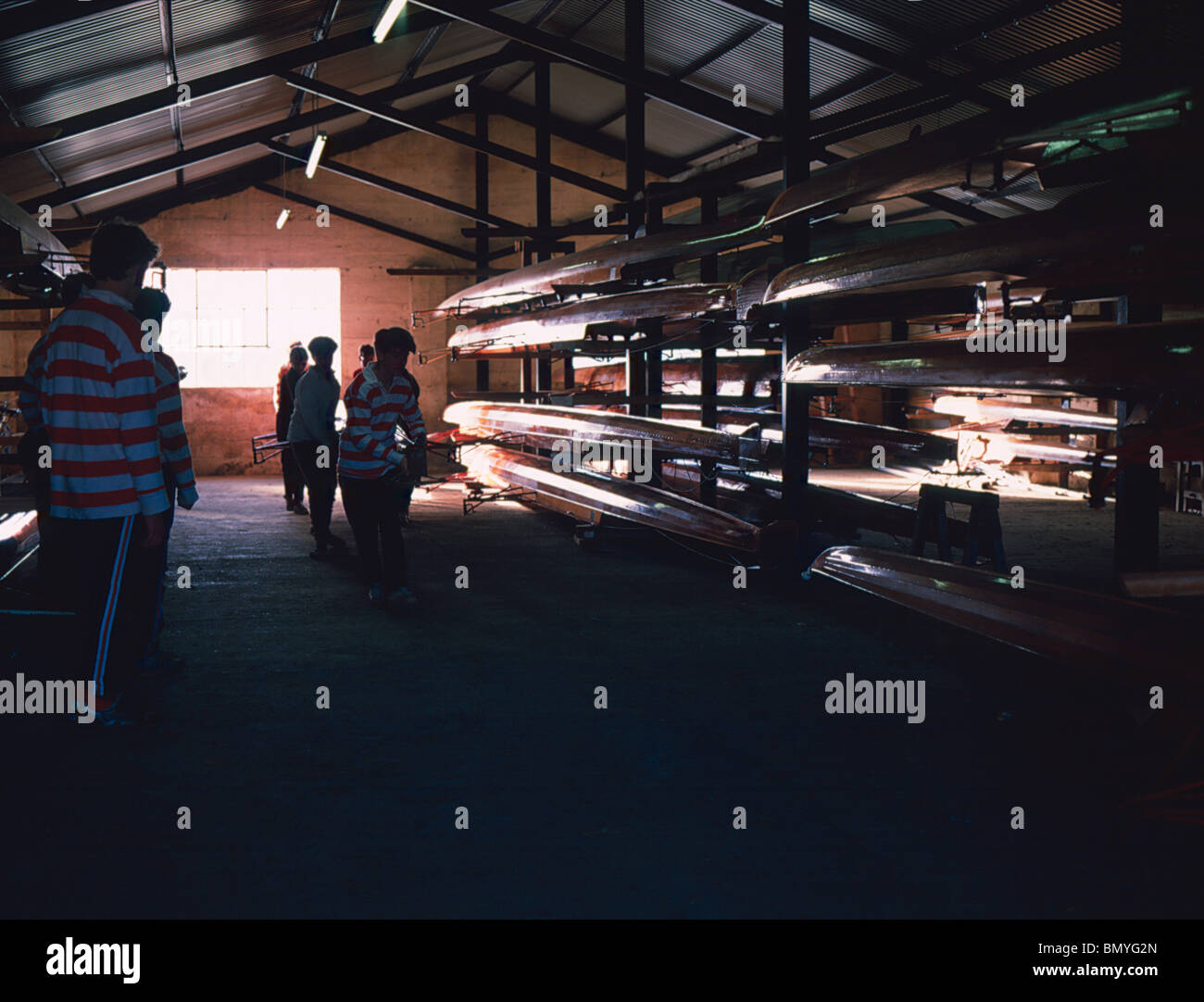 Radley College boat house, années 80. Banque D'Images