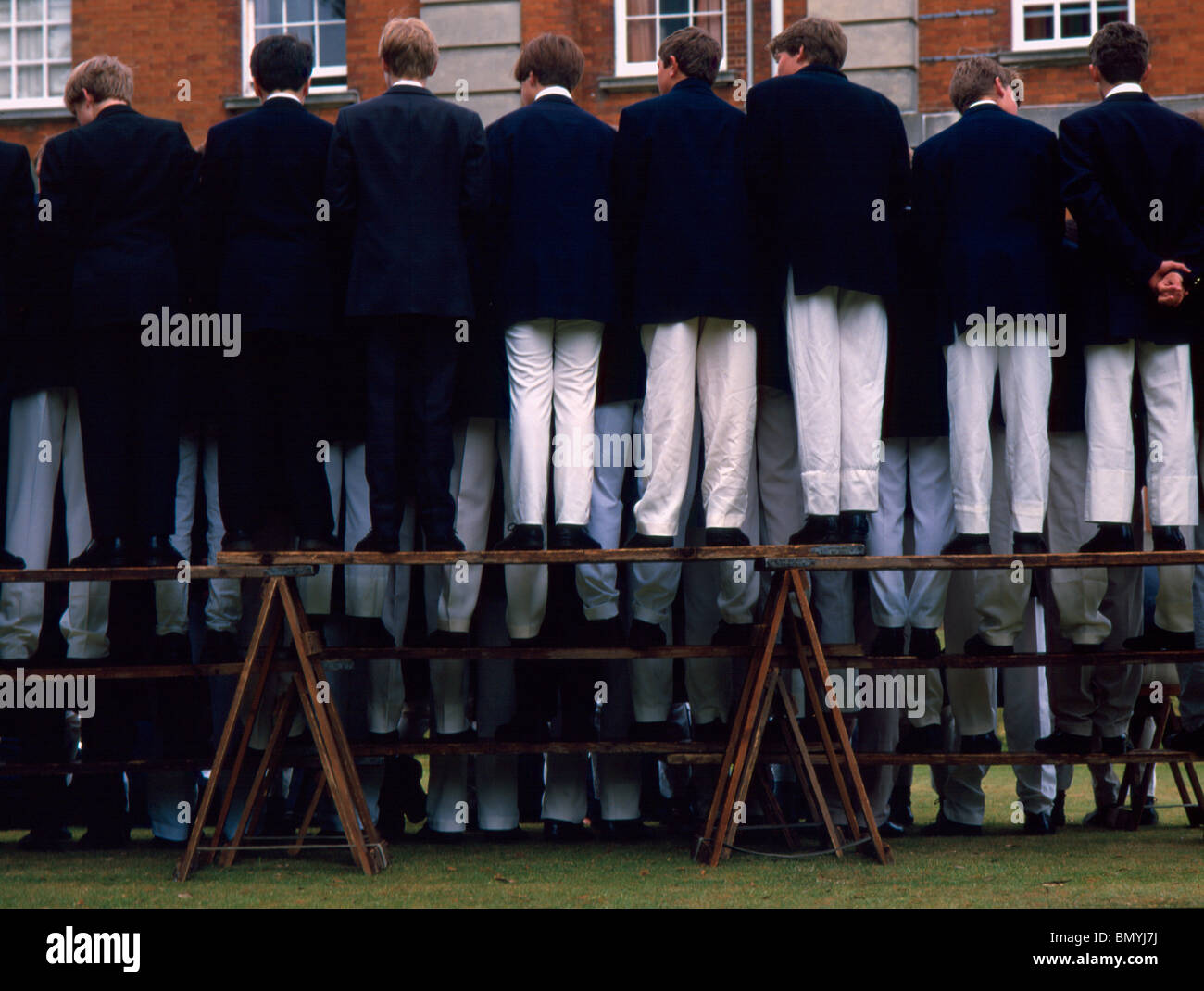 Radley College team photo prises, des années 1980. Banque D'Images