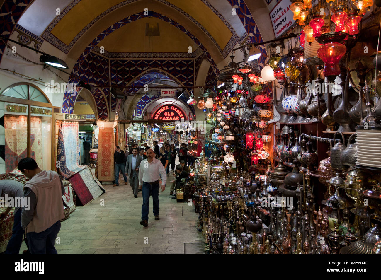 Bazar, Istanbul, Kapali Carsi, artisanat, Turquie Banque D'Images