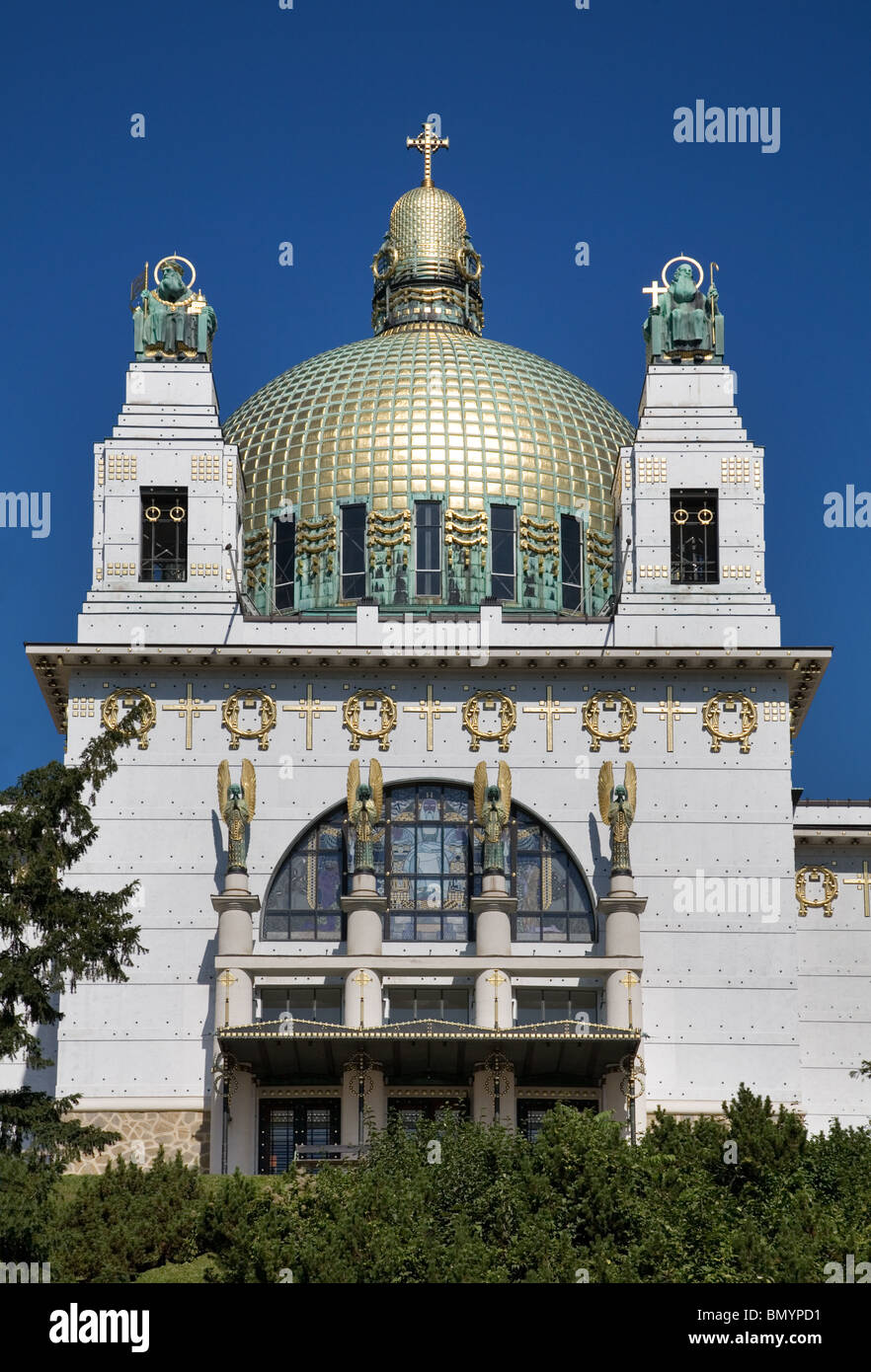 Otto Wagner's église St Léopold, Vienne, Autriche Banque D'Images