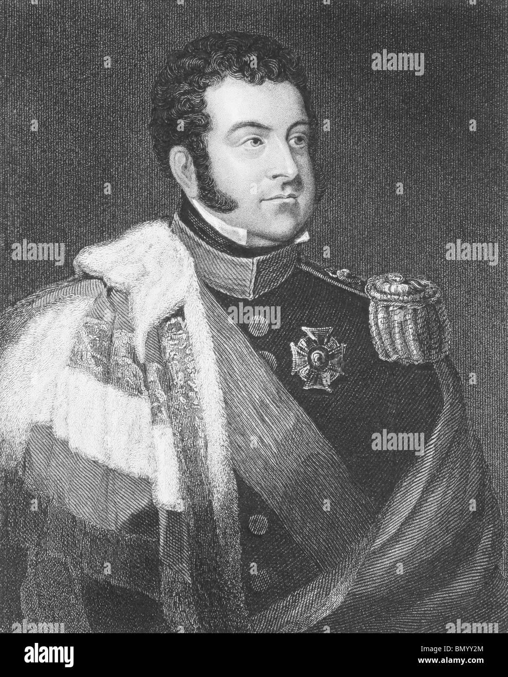 George FitzClarence, 1er comte de Munster (1794-1842) gravure sur des années 1800. Banque D'Images