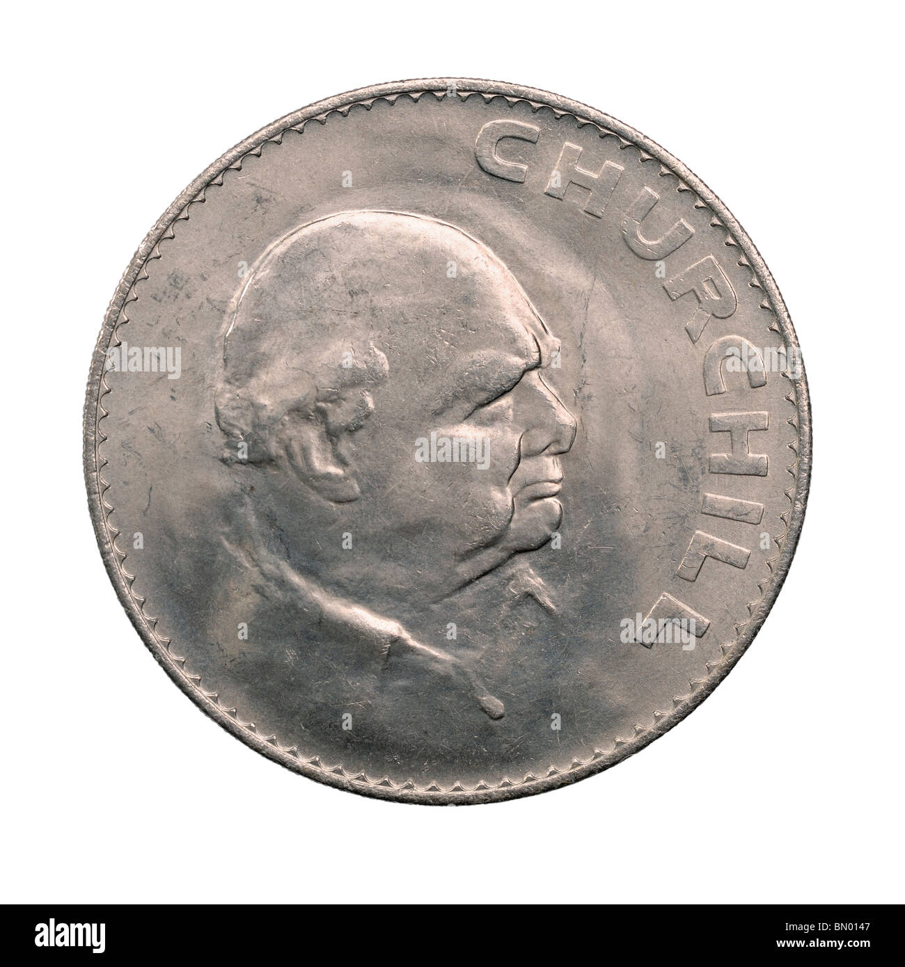 Sir Winston Churchill couronne commémorative coin Banque D'Images
