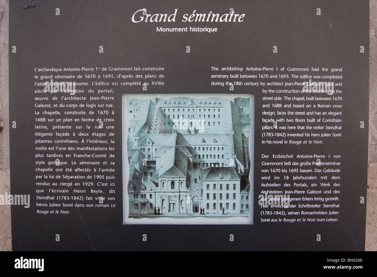 L'information française plaque signe photo tourisme Banque D'Images