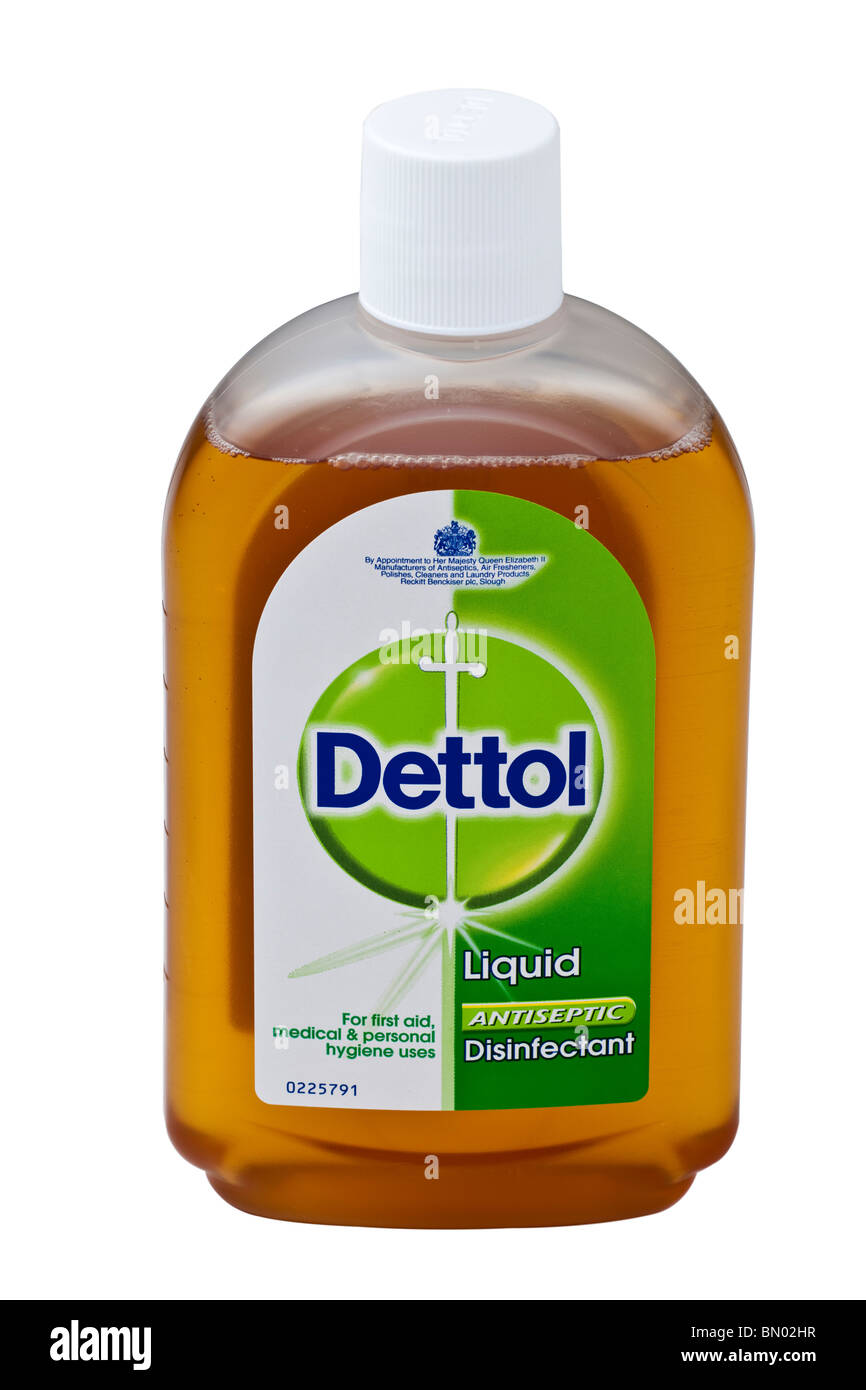 Bouteille d'antiseptique désinfectant liquide Dettol Banque D'Images