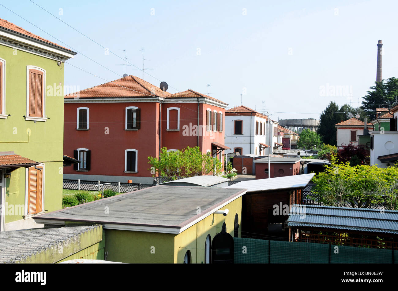 Maisons du 19ème siècle, Village Ouvrier, Villaggio Crespi d'Adda, UNESCO World Heritage Site, Lombardie, Italie, Europe Banque D'Images