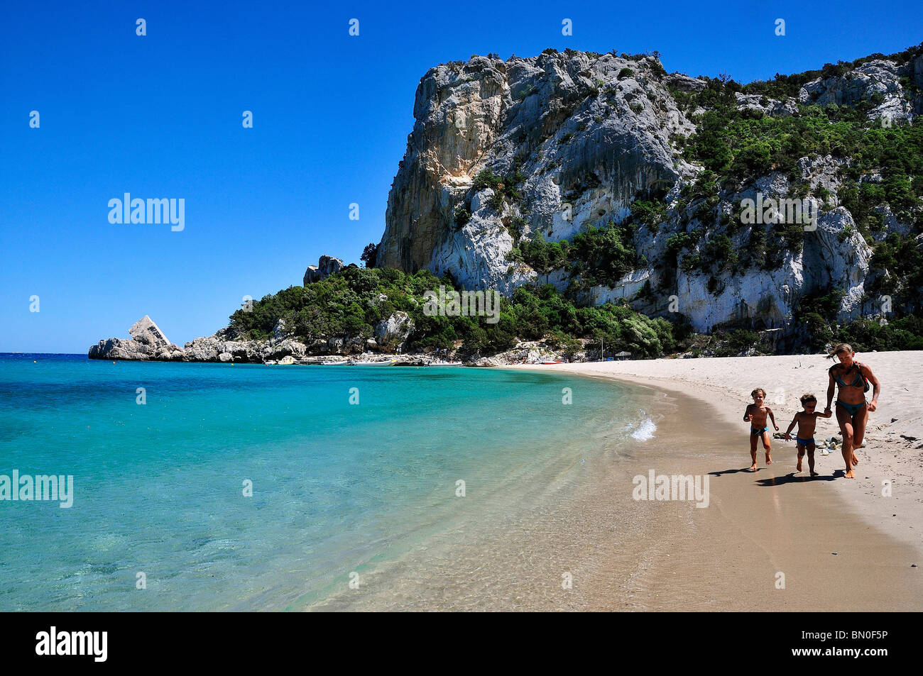 Plage de Cala Luna, Golfo di Orosei Golfe, Ogliastra, Sardaigne, Italie, Europe Banque D'Images