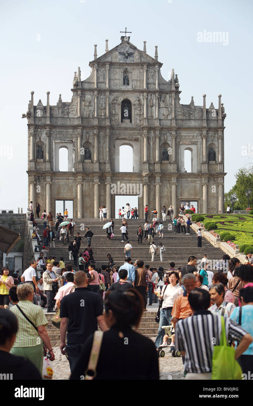 Les ruines de St Paul's Church, Macao, Chine Banque D'Images