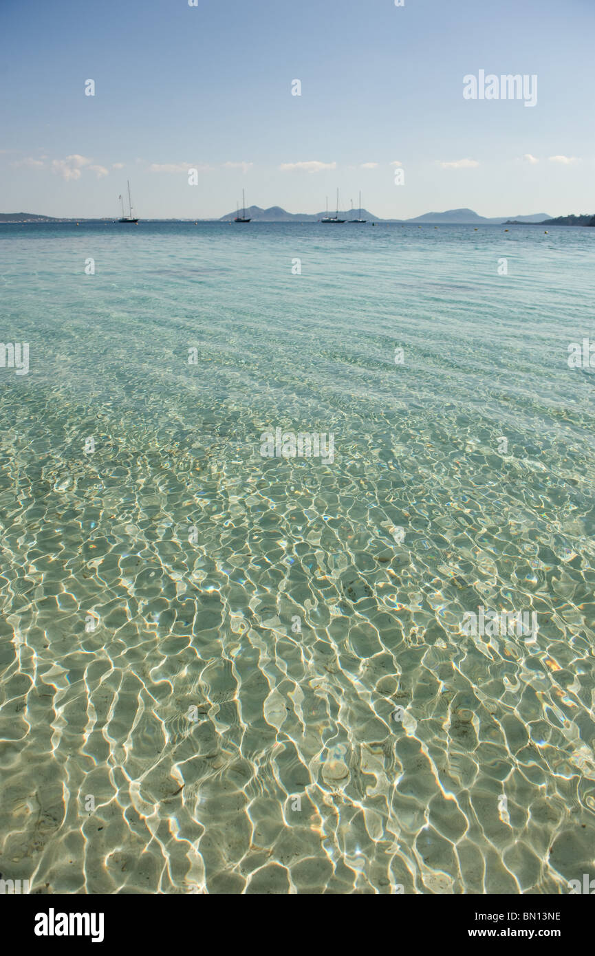 Une vue de la baie de Pollensa à au sud de la plage de Formentor de Alcudia, Mallorca Espagne 2010 Banque D'Images