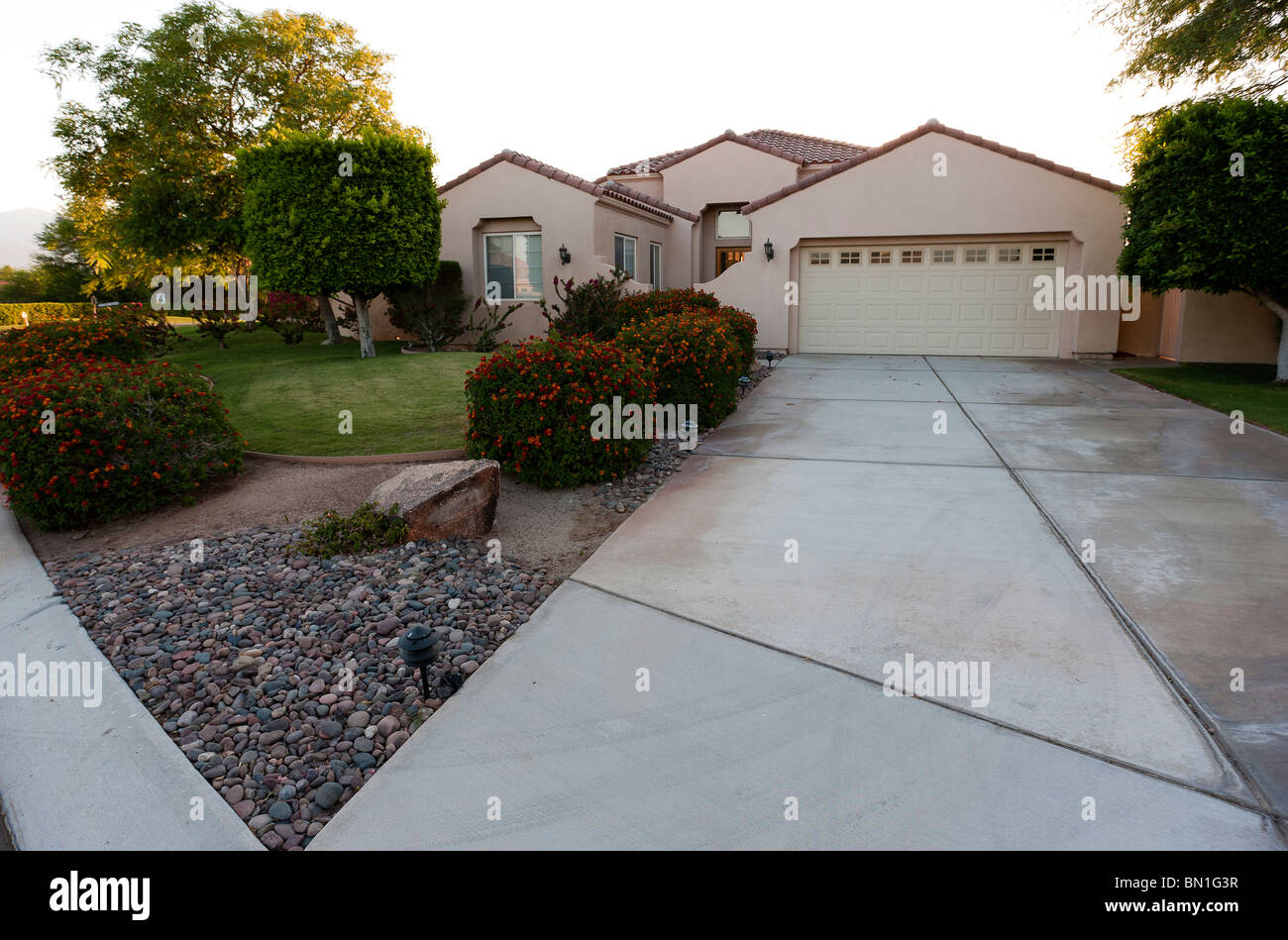 Californie Palm Springs Golf Course Home Banque D'Images