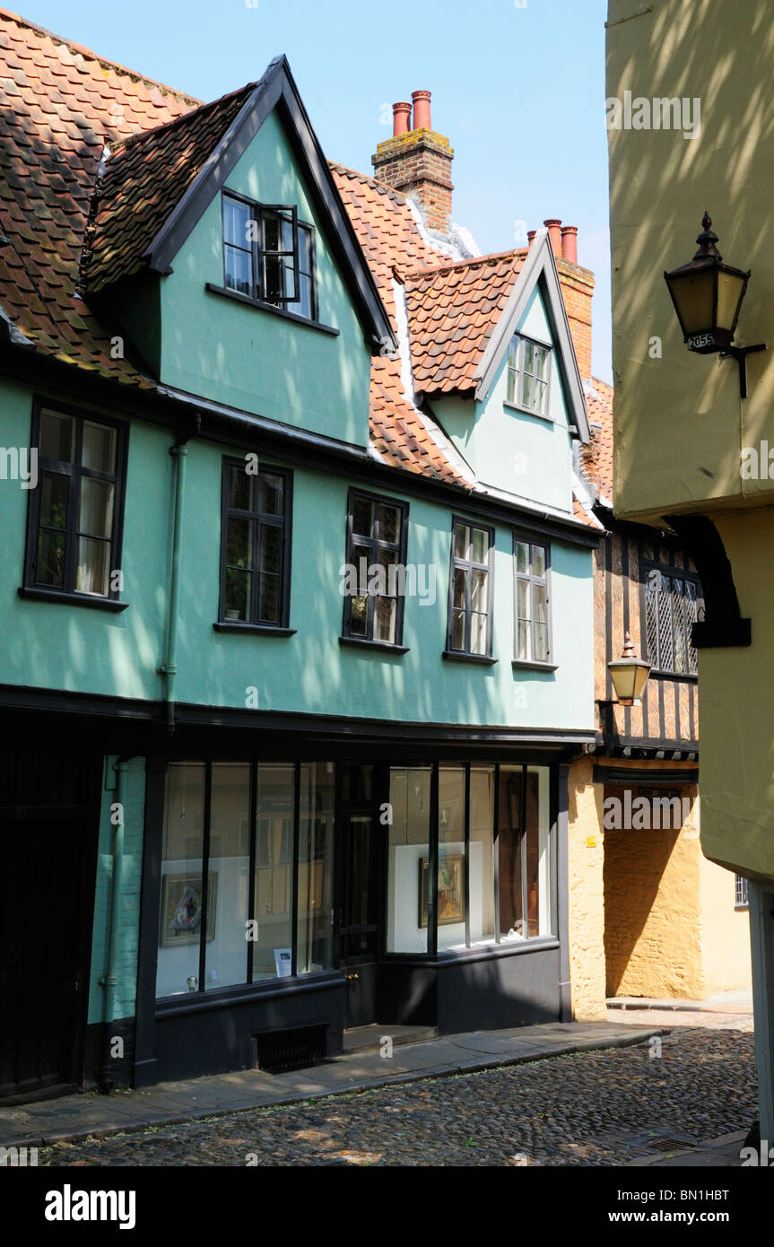 Elm Hill, Norwich, Norfolk, England, UK Banque D'Images