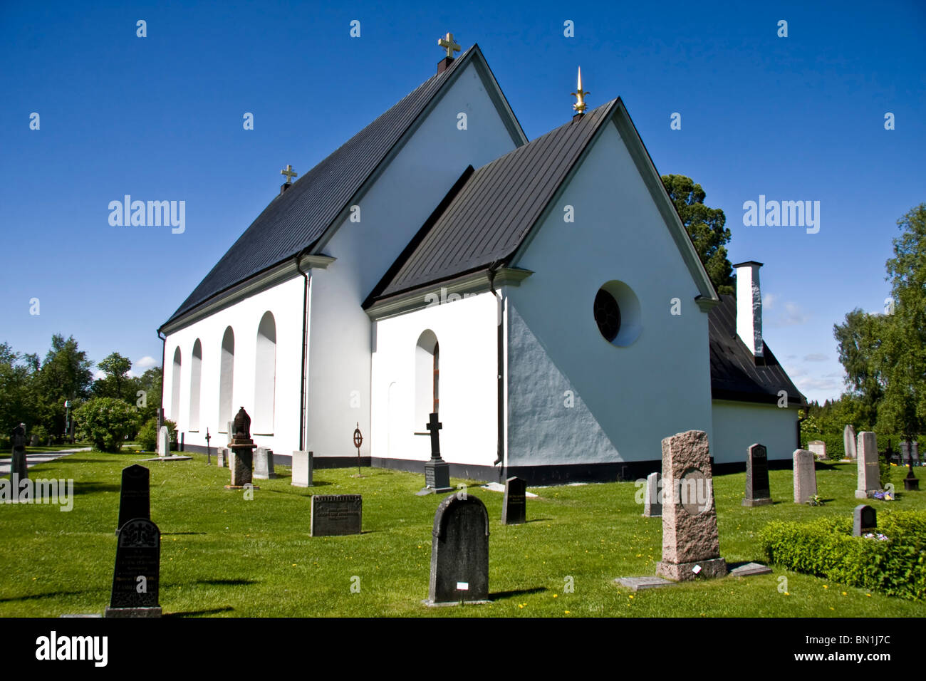 Vieille église célèbre en Suède Banque D'Images