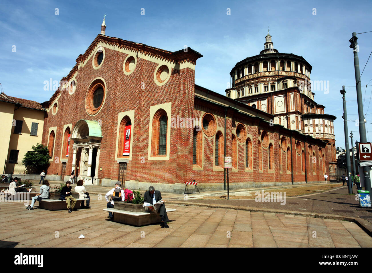 L'église Santa Maria delle Grazie, Milan, Lombardie, Italie Banque D'Images