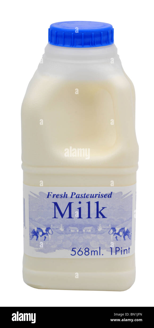 Lait, lait frais pasteurisé par lait entier, Banque D'Images