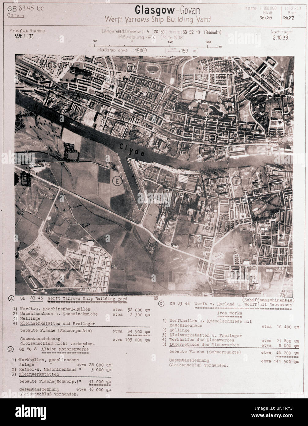 Govan, Glasgow - Ecosse 2 Octobre 1939 Chantiers Navals Banque D'Images