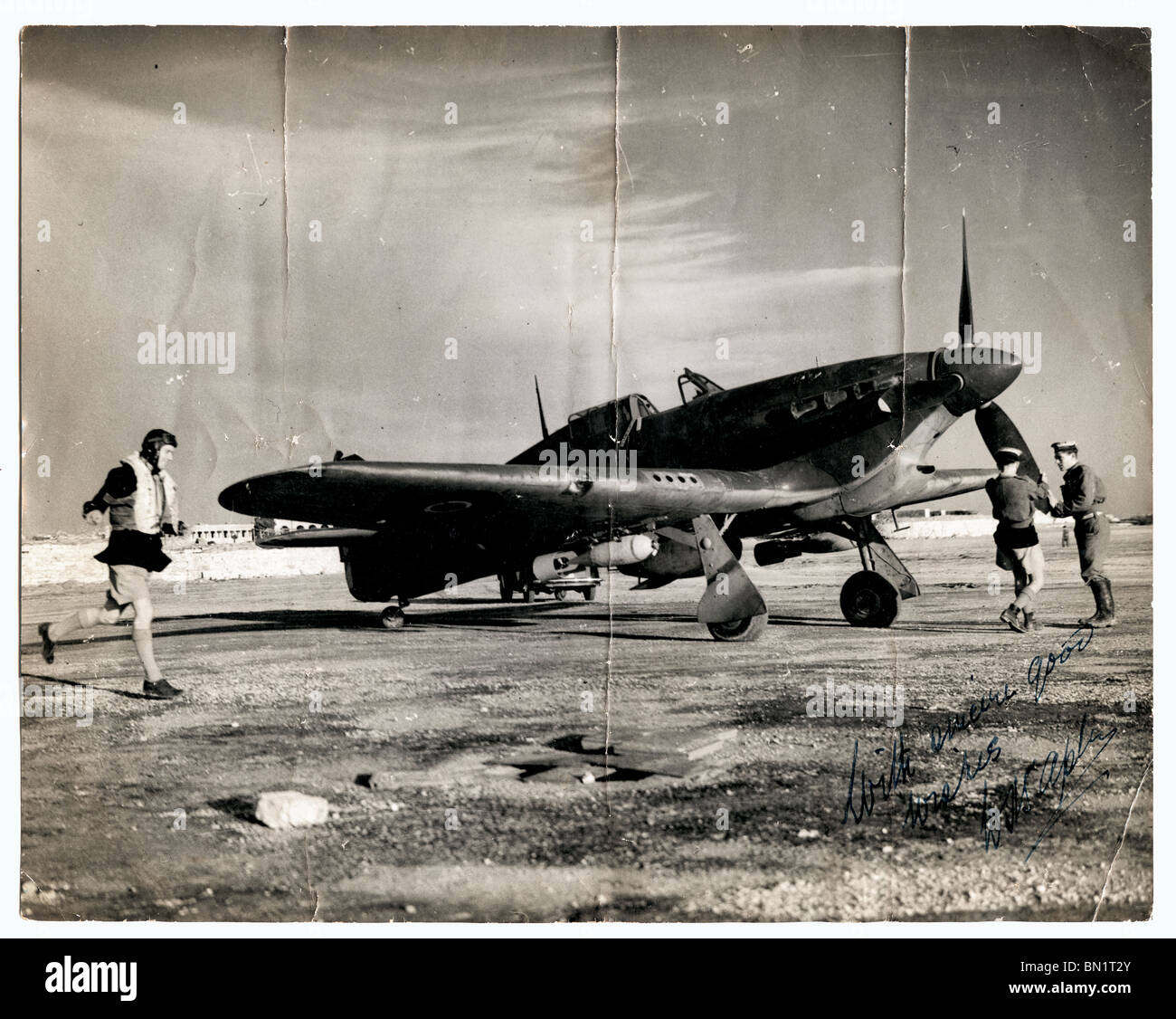 Spitfire de la RAF en préparation de voler 1940 Banque D'Images