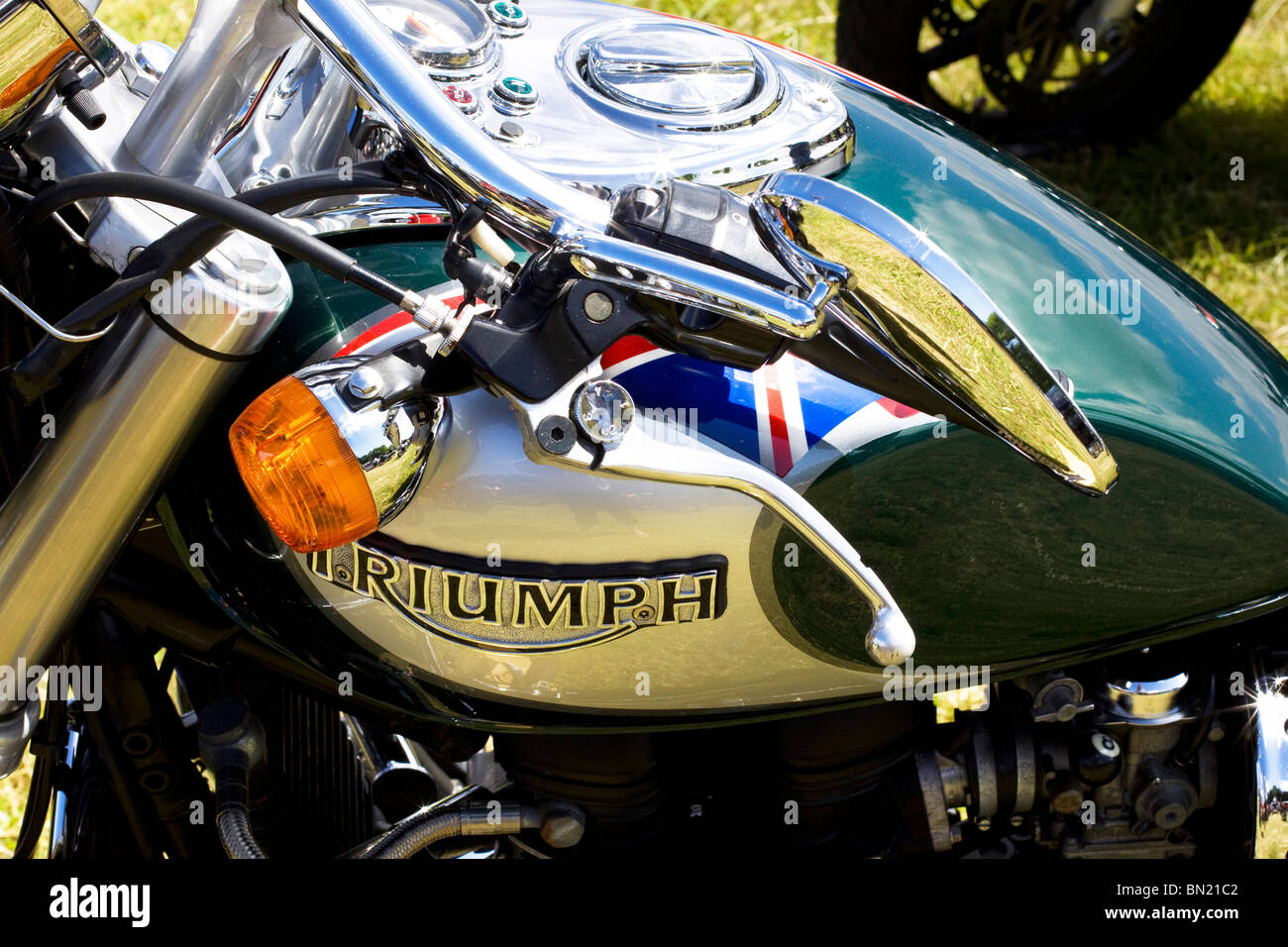 Un résumé de l'imaginer sur un réservoir de carburant moto Triumph Banque D'Images