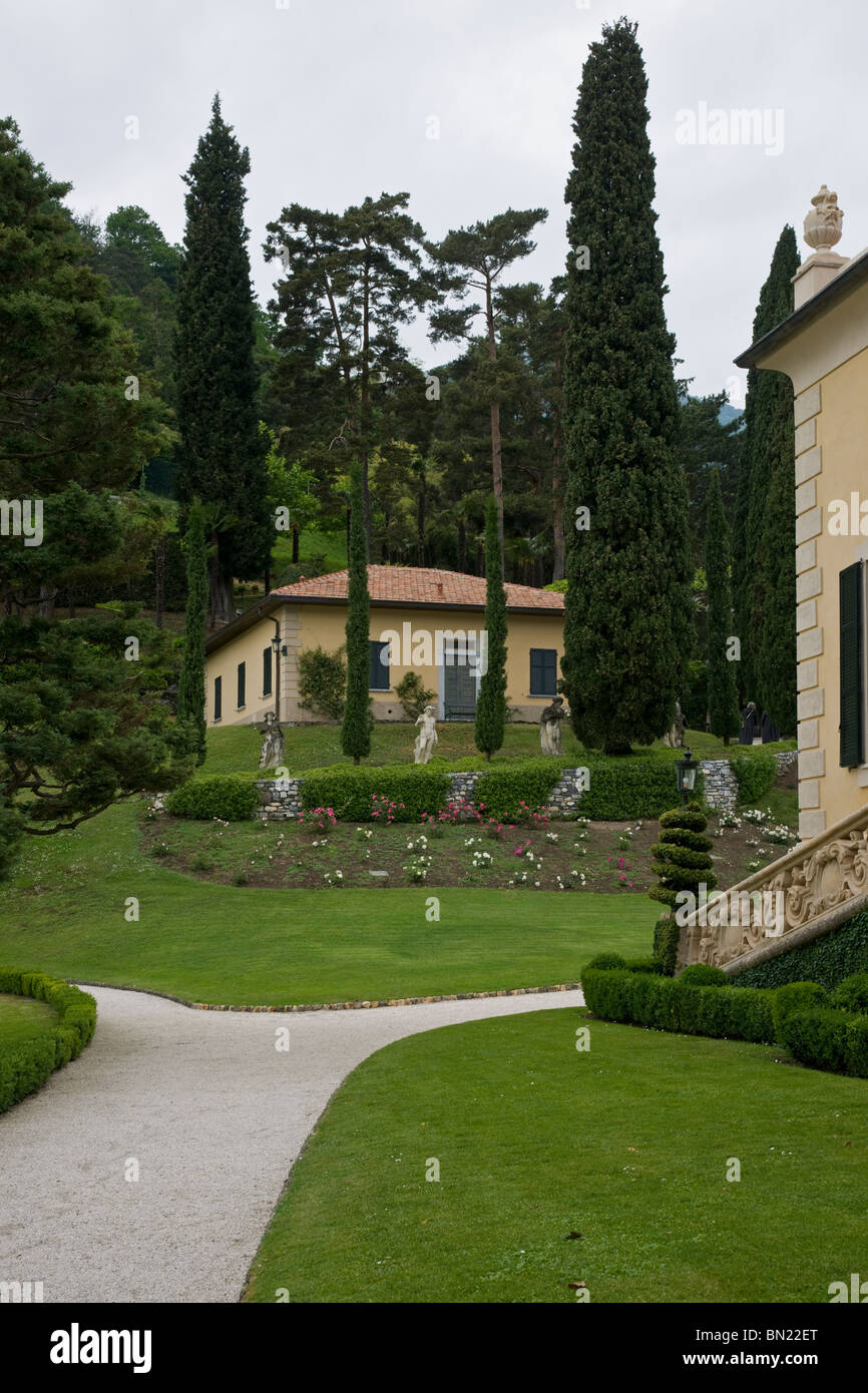 Jardins, Villa del Balbianello, Lezzeno, Lac de Côme, Italie Banque D'Images