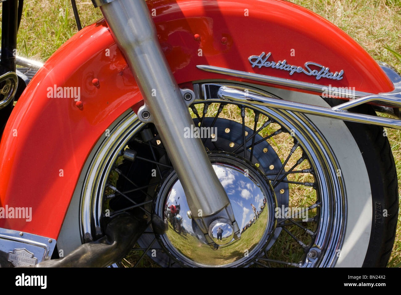 Un passage de roue d'une moto Harley Davidson Harley Davidson Banque D'Images